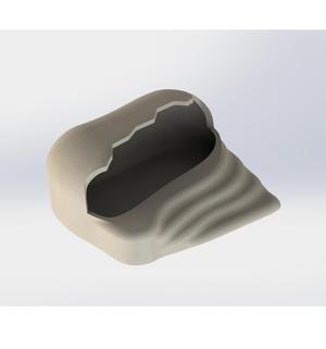 Cave pool drinker for reptile terrarium.