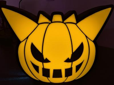 Gengar lightbox pumpkin