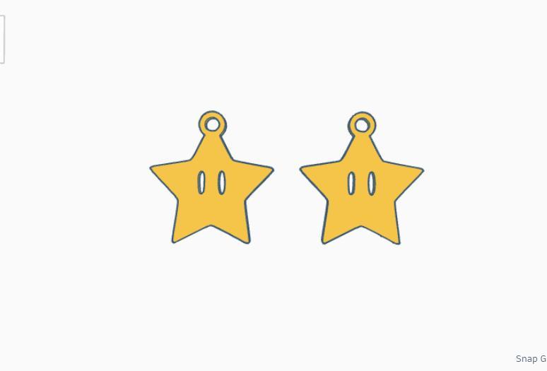 Mario bross star keychain earrings earring charm