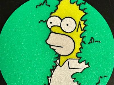 Homer Simpson Hiding Bush Coaster