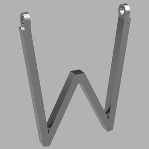 Letter W Greek Style Necklace Amulet