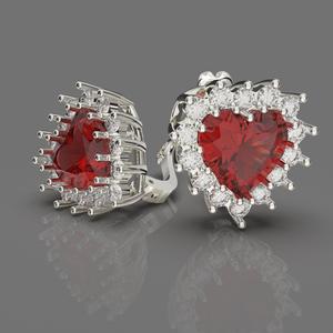 Printable STL jewelry earring gem heart 10x10mm