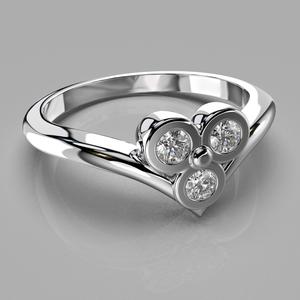 Printable Triple Ring  3 stones x 2.0mm