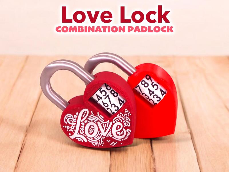 Valentine's Day Heart-Shaped Combination Padlock