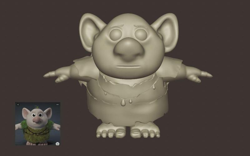 Cute Smiling Troll Figurine 3D print model