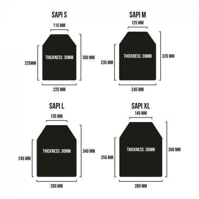 Set of SAPI plates in S M L and XL - Flat