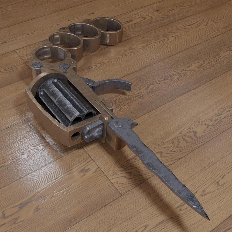 Apache Foldable Revolver (Prop Gun) 1/1 Size