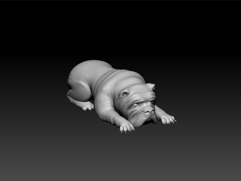 Bulldog sleeping - decorative dog - decoration dog