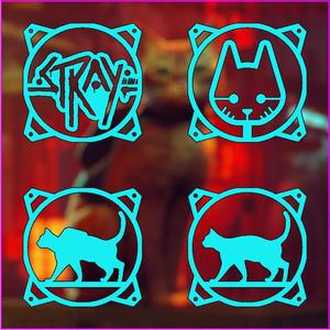 CAT & LOGO / STRAY GAME - FAN COVER 120 MM / PACK X4