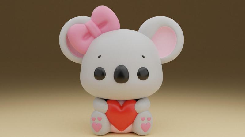 Valentine koala figure