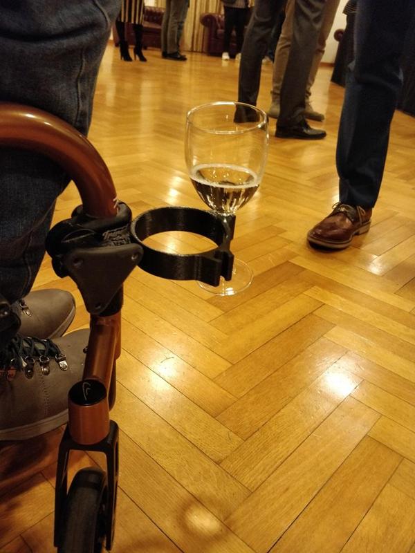 GLASS HOLDER FOR WHEELCHAIR