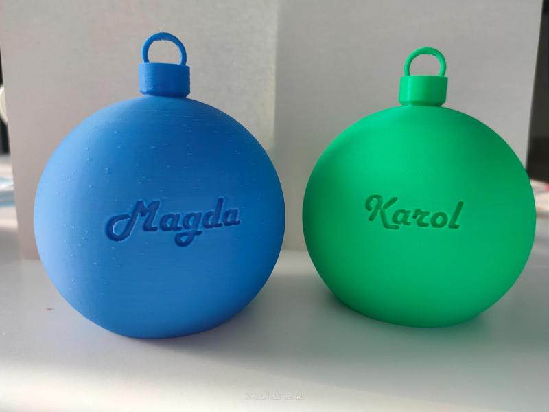 Over 160 Christmas baubles with names on it. 