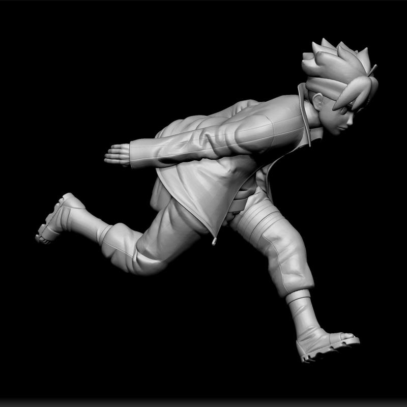 Boruto Run Model - Anime Figure STL - Ninja Action Print - Dynamic Pose - Naruto Character Design