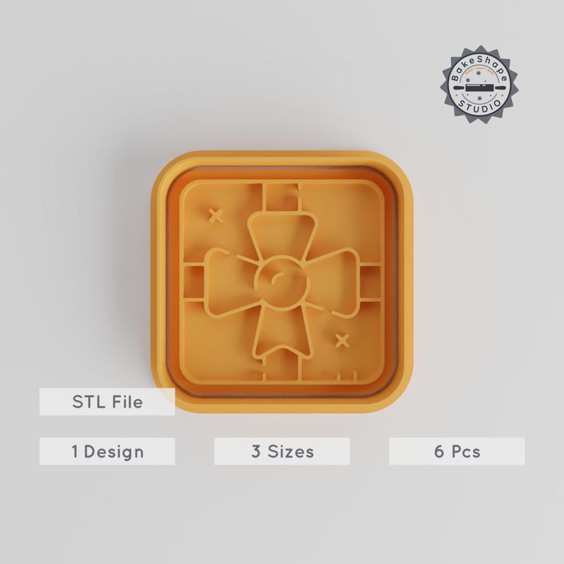 Gift Shape Cutter & Stamp, Cookie & Fondant Tool Set, 6 Piece Collection with S M L Sizes, Perfect for Celebration & Holiday Baking PRODUCT_4256