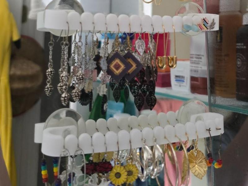 Suction Cup Mirror Earring Holder Display
