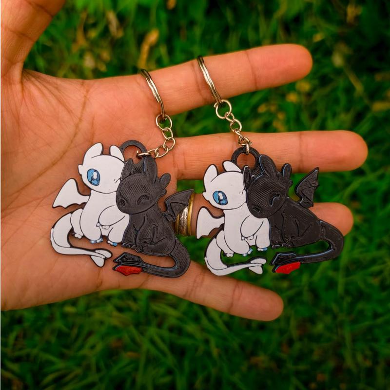 Toothless Toothless and Luminous Fury keychains