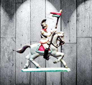 Pewter figures - Draoner on horseback (Unknown manufacturer)