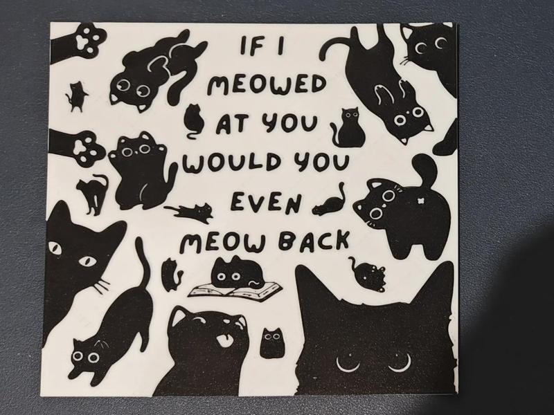 A gaggle of little black cats