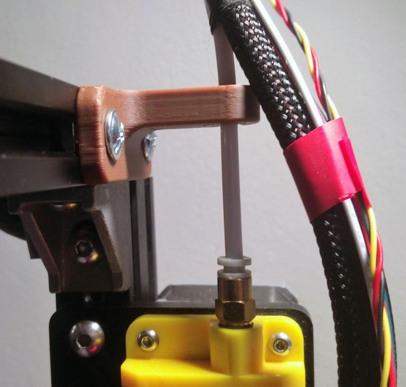 Creality Ender-4 Teflon Tube Holder and Strain Reliever