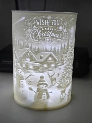Lithophane Zylinder Merry Christmas