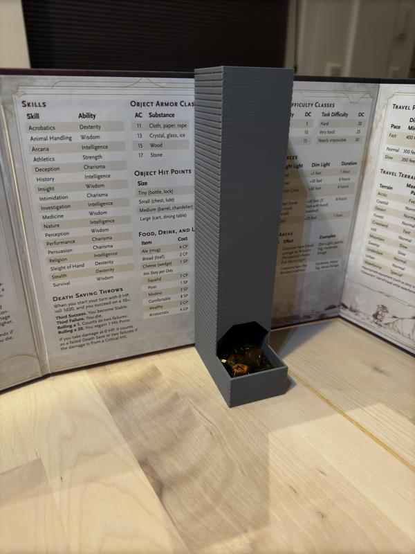 Dicetower for DM screen