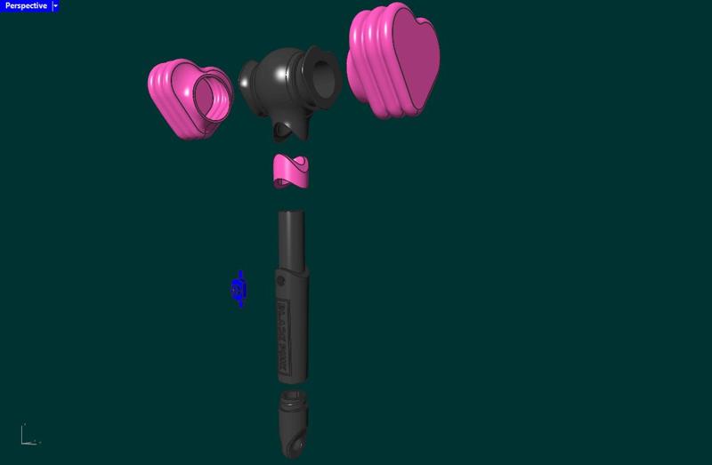 Lightstick with Mold for Silicone Hearts