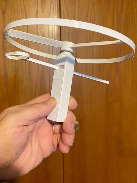 Propeller launcher with pull cord