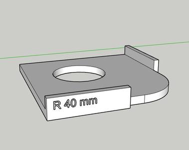Milling template R 40 mm, D 80 mm