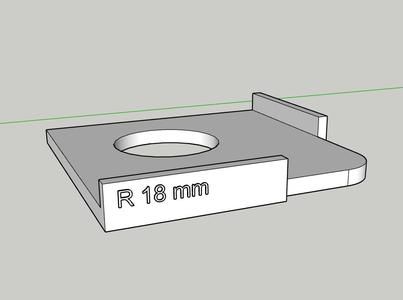Milling template R 18 mm, D 36 mm