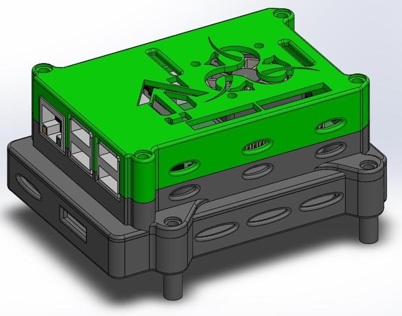 Boîtier "Jeedom" pour Raspberry et PiDrive avec ventilateur