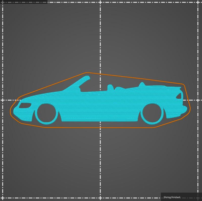 Saab 9-3 9 3 convertible 1st gen 1998-2002 key silhouette