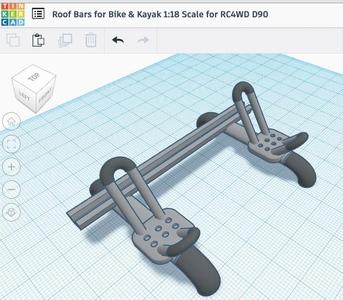 Roof Cross Bars for RC4WD D90 1:18 with Kayak J Cradle & Bike Tray