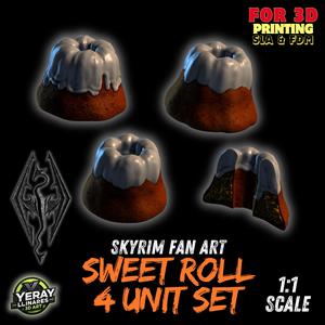 Set of 4 Skyrim Sweet Rolls - 3D Replica for SLA and FDM Printing