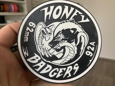 Honey Badgers coaster