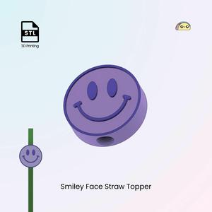 Smiley Face Straw Topper, Happy Straw Charm for Stanley Cup Tumblers