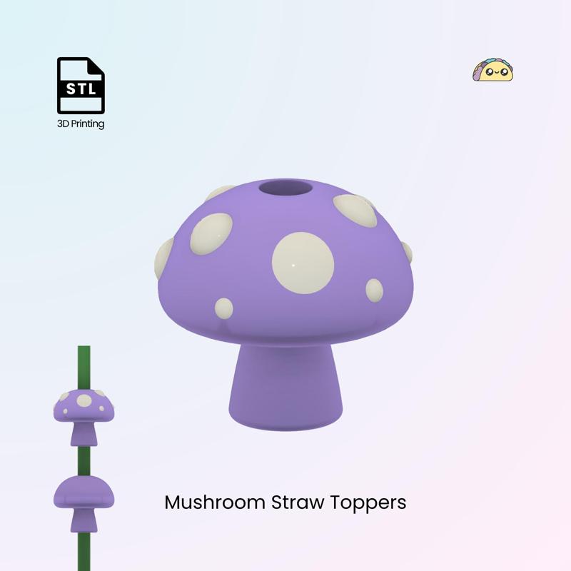 Mushroom Straw Topper, Fungi Straw Charm for Stanley Cup Tumblers