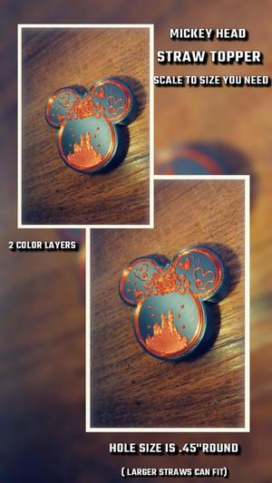 Mickey Head castle Decor Straw Topper / Cake topper/ birthday decor