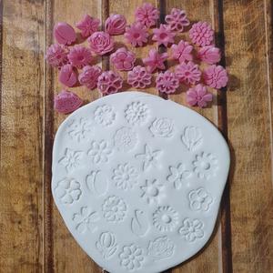 FLOWERS MINI STAMPS - MINI FLOWER STAMPS SET X 24