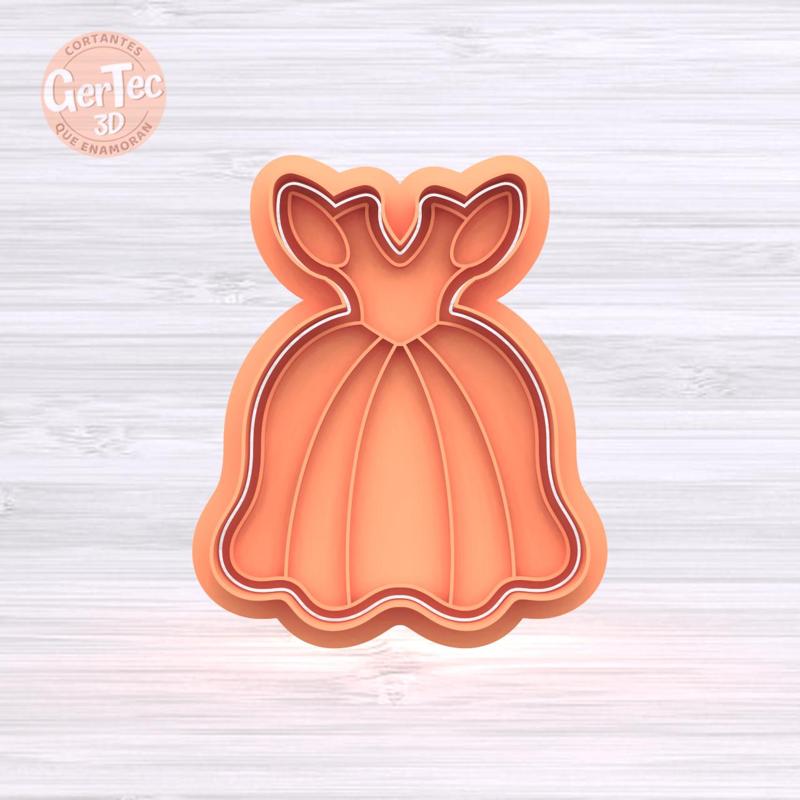 PRINCESS DRESS PRINCESS DRESS Cutter with Stamp / Cookie Cutter PRINCESS DRESS