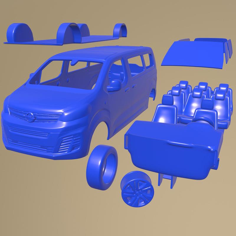 Opel Zafira Life 2020 PRINTABLE CAR IN SEPARATE PARTS