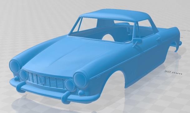 Fiat 1600 S Cabriolet 1963 Printable Body Car