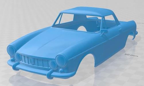 Fiat 1600 S Cabriolet 1963 Printable Body Car