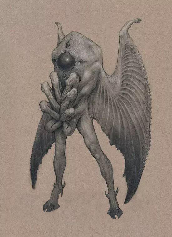 Mothman from original art by Mavros-Thanatos