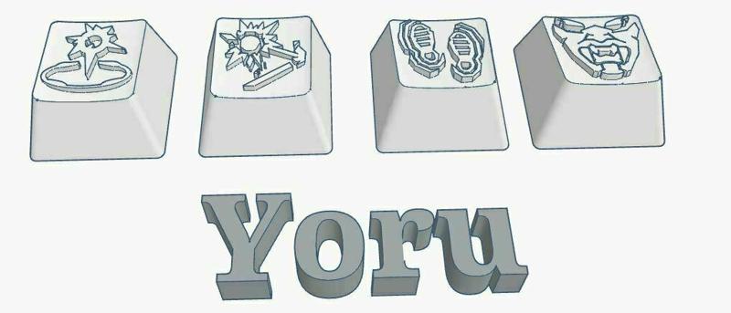 Valorant Yoru Abilities Custom Keycaps Embossed Design