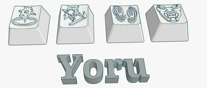 Valorant Yoru Abilities Custom Keycaps Embossed Design