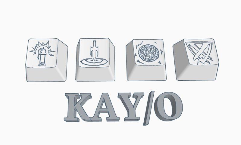 Valorant KAY/O Abilities Custom Keycaps Debossed Design