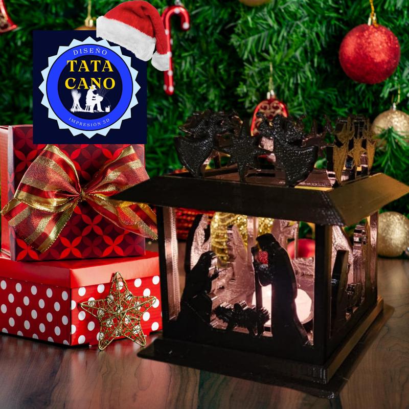 Portavelas Pesebre - Christmas Manger Candle Holder Nativity Scene