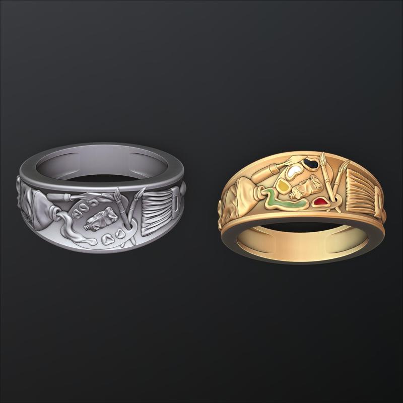 Painting Palette Ring 3D print model