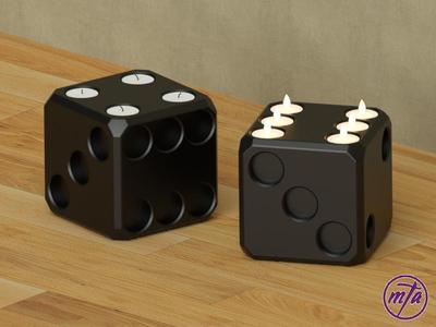 dice tealight candle holder