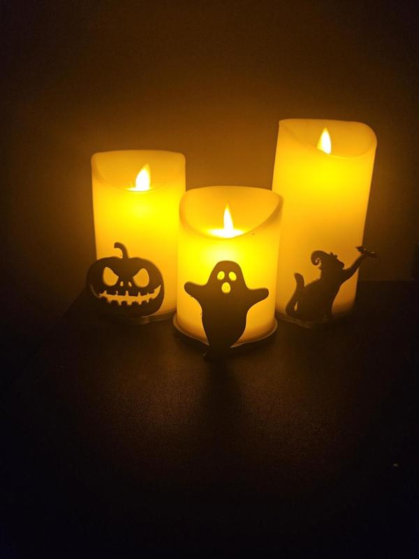 battery candle Halloween silhouettes